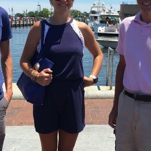 Lilly Pulitzer navy halter romper